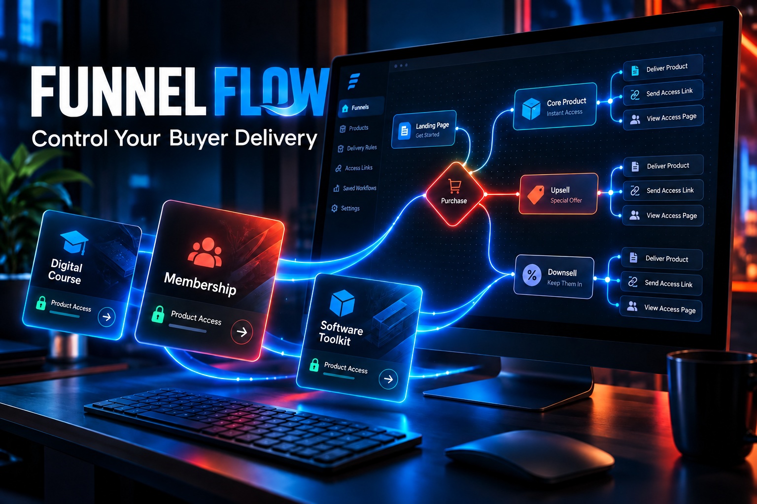 Funnel Flow buyer delivery workflow illustration